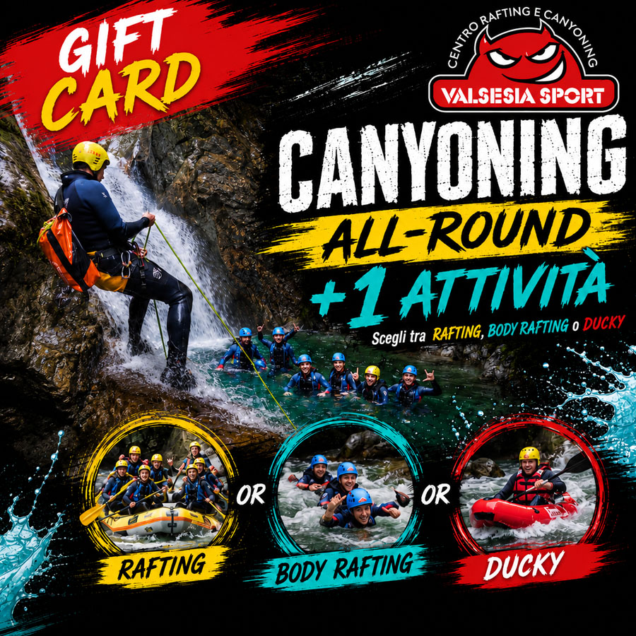 Gift Card<br />CANYONING All-Round + 1 attività