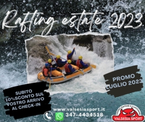 rafting valsesia promo luglio 